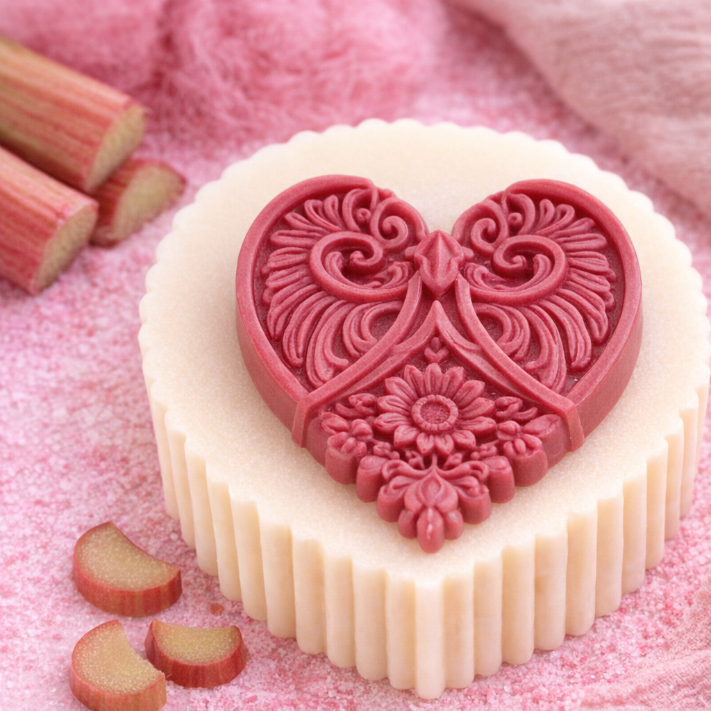 Heart Muffin Melts Pink Rhubarb