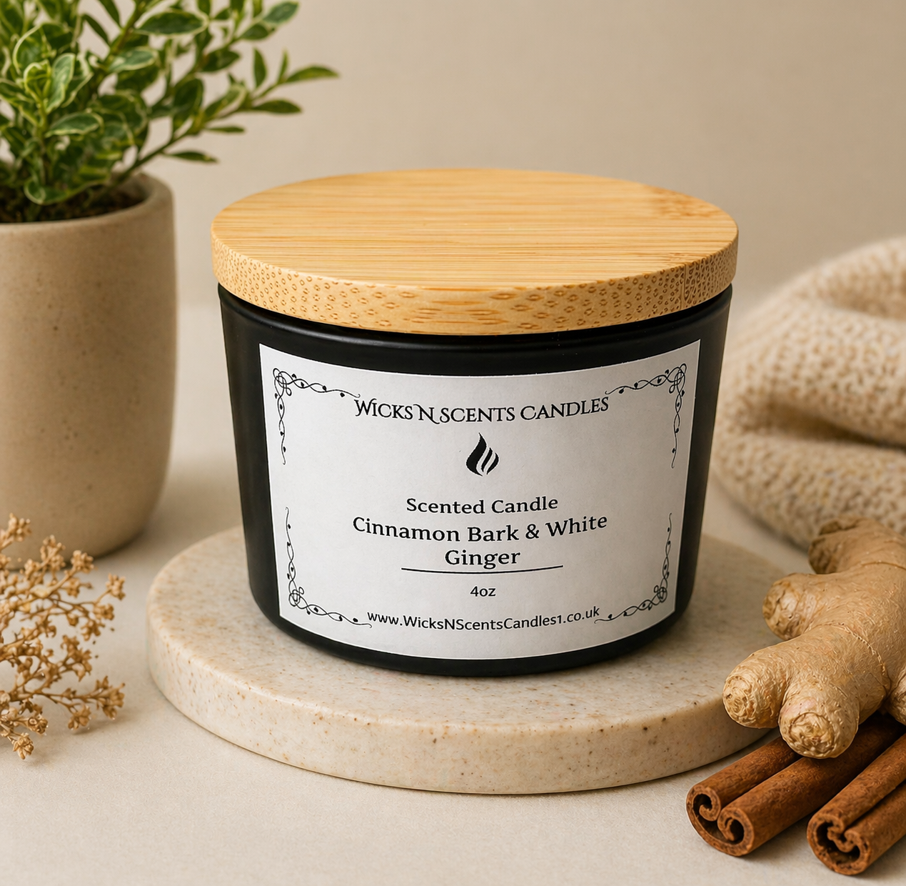 4oz Jar Candle Cinnamon Bark & White Ginger