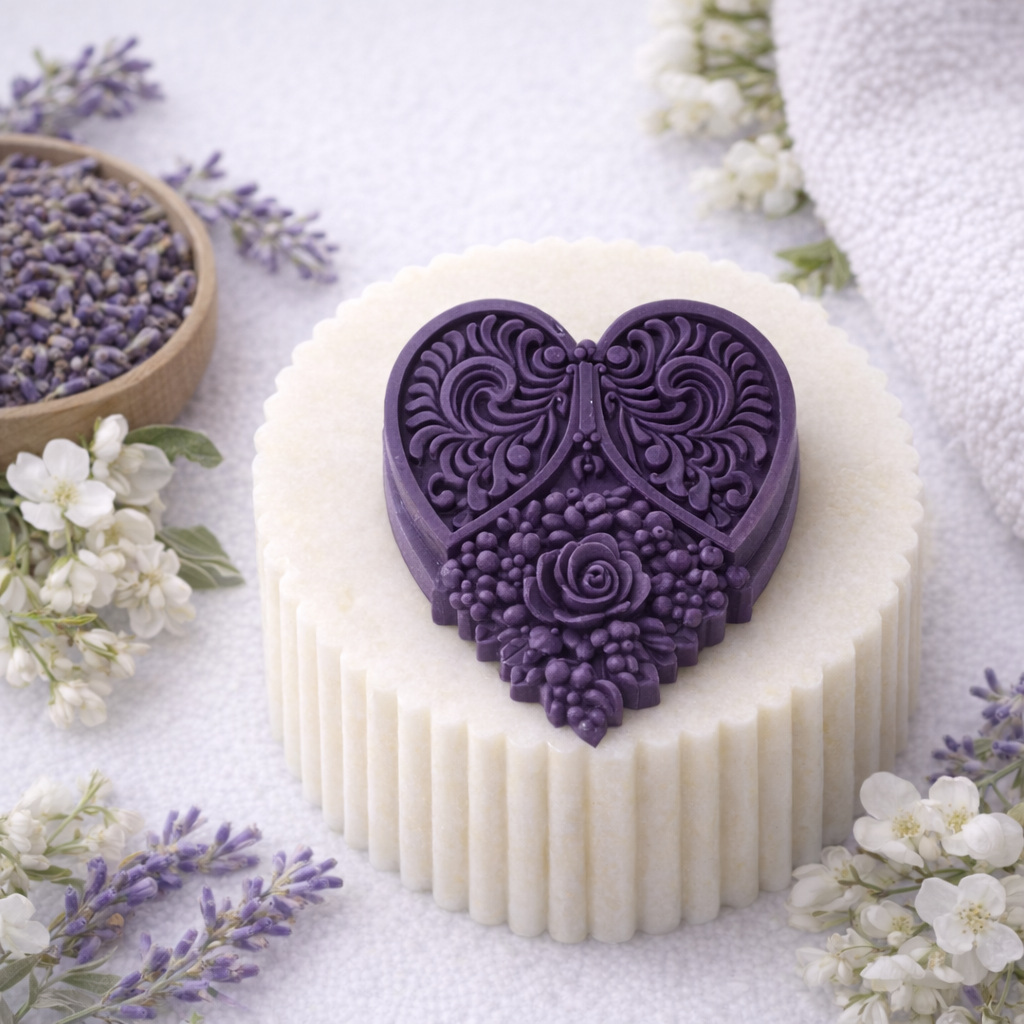 Heart Muffin Melts White Lavender