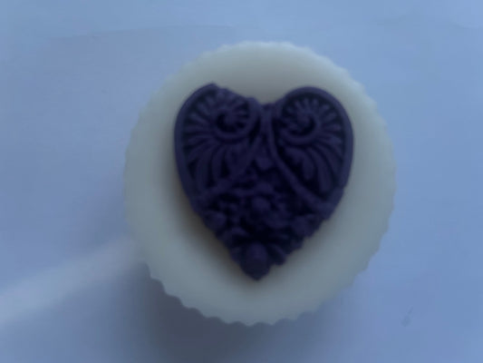 Heart Muffin Melts White Lavender